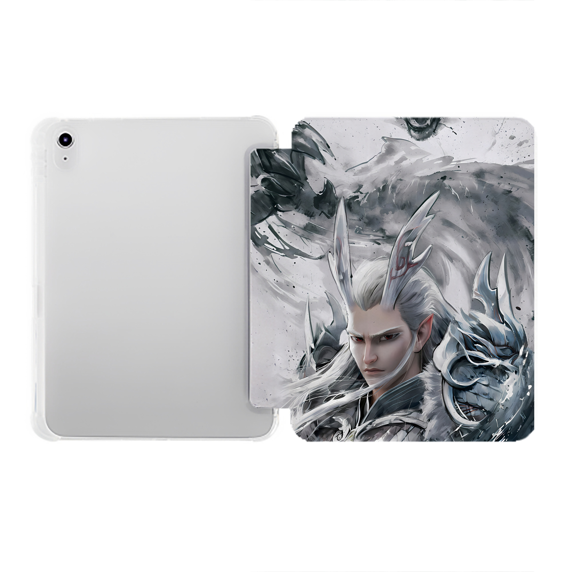 （画像用） Ne Zha 2 ナタ 魔童の大暴れ IPad ケース ペン収納付き 三つ折りスタンド PUレザー×シリコン 対応機種9.5/10.5/10.9インチ